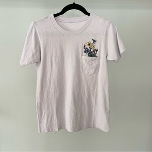 J.Crew Crewneck T-Shirt with Botanical Embroidery